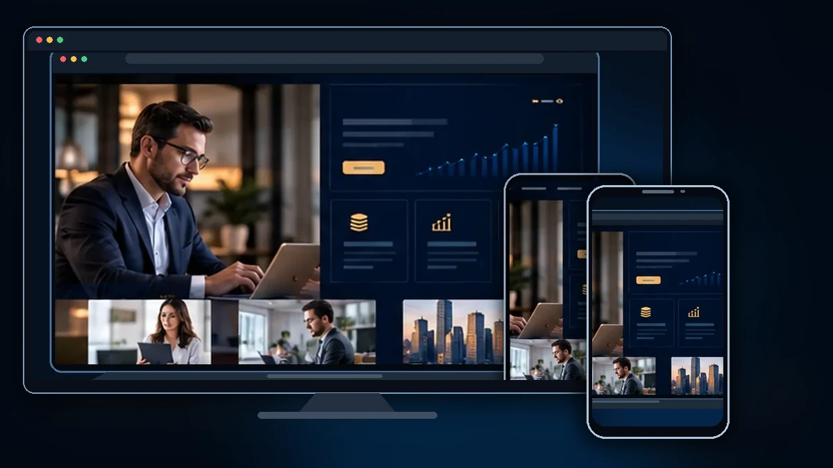 Mockup ilustrativo do projeto Banco Safra National — via FOURSYS em desktop e celular