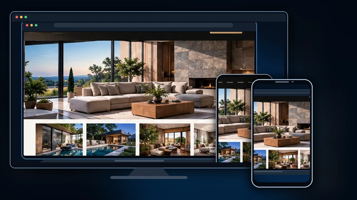 Mockup ilustrativo do projeto CASACOR em desktop e celular