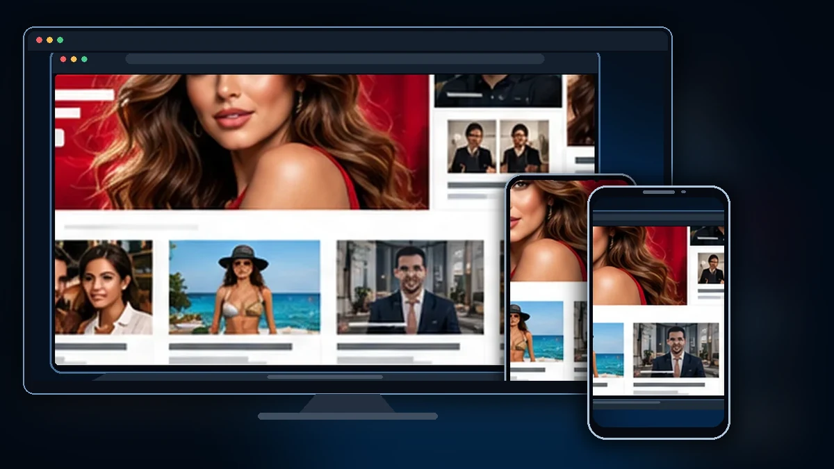 Mockup ilustrativo do projeto Revista IT Home em desktop e celular